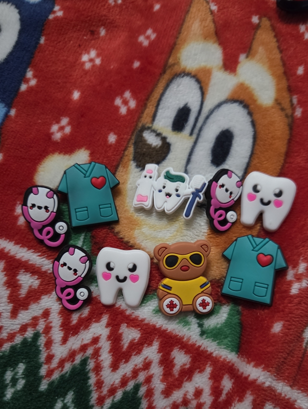 Kids Dental & Nurse Shoe Charms Set - White, Teal, Pink